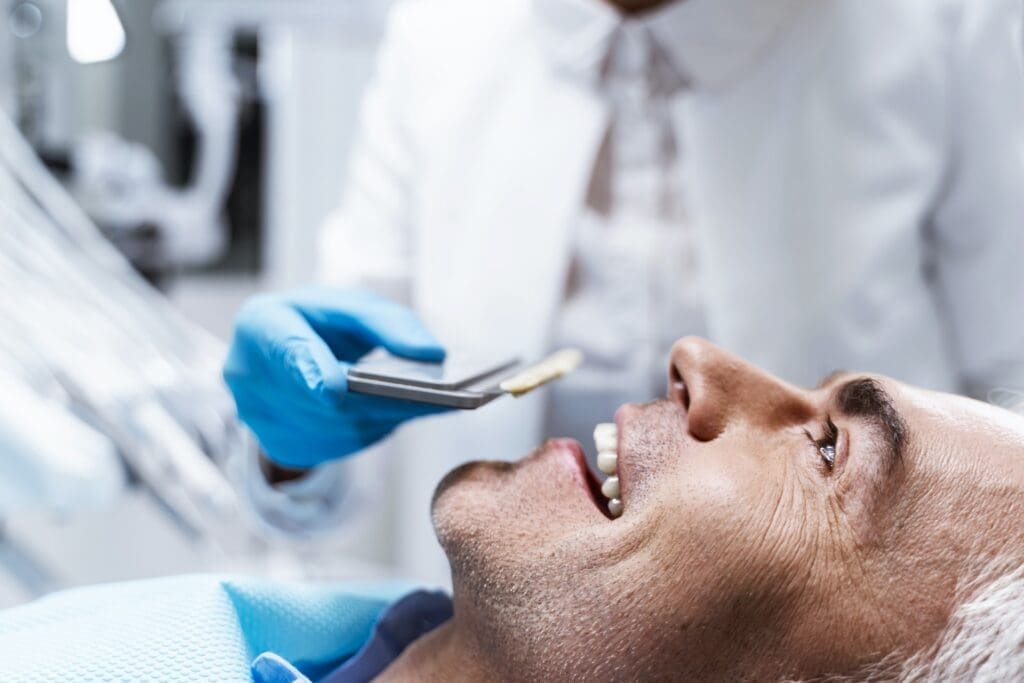 A person receiving comprehensive dental care at Waban Dental Group in Newton, MA.