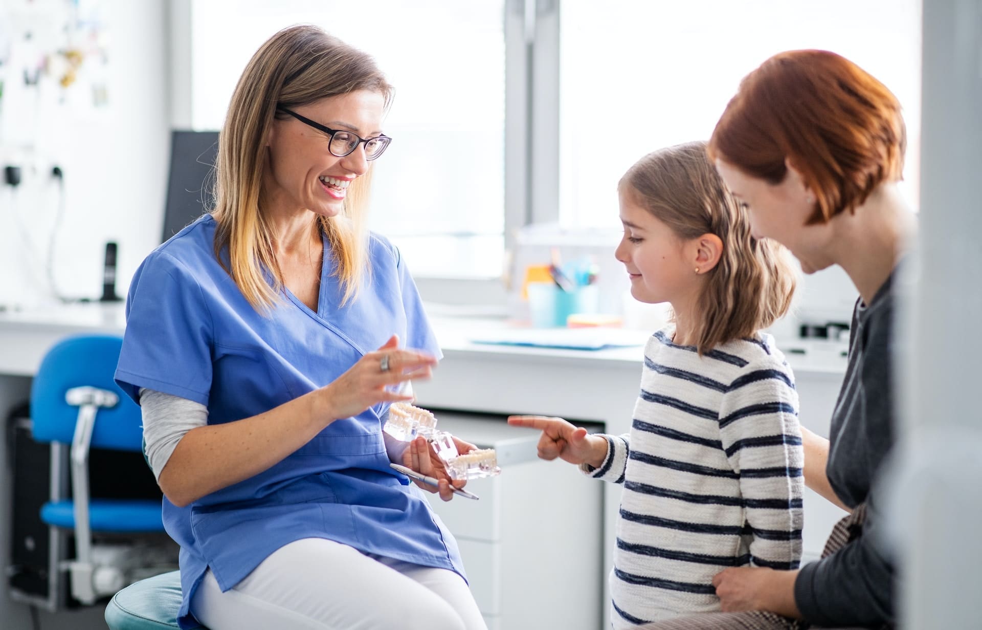 A child receiving a dental checkup at Waban Dental Group in Newton, MA.