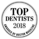 Boston Magazine Top Dentist award badge for 2018
