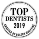 Boston Magazine Top Dentist award badge for 2019