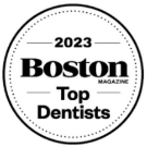 Boston Magazine Top Dentist award badge for 2023