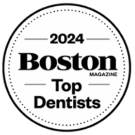 Boston Magazine Top Dentist award badge for 2024