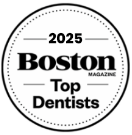 Boston Magazine Top Dentist award badge for 2025