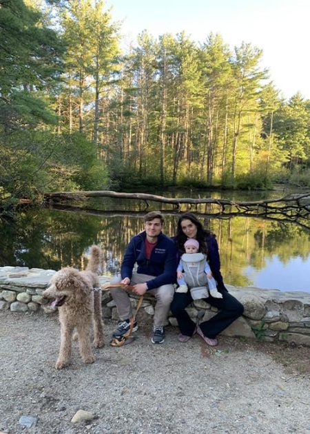 Dr. Ana Dokova Brys' Family and Dog in scenic woods
